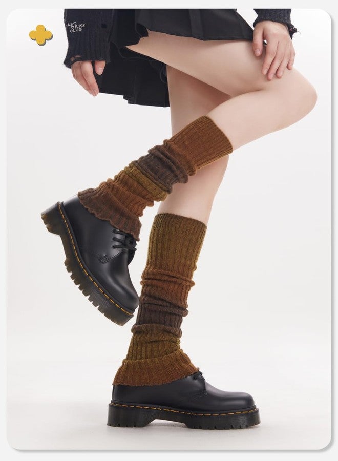 Soxbang Women's Leg Warmers Y2K Aesthetic, Baggy Retro Knit Over The Knee Thigh High Socks for Dance, Fitness, Cosplay, 23 Inch Long (Space Dye- Olive Green) - Image 2